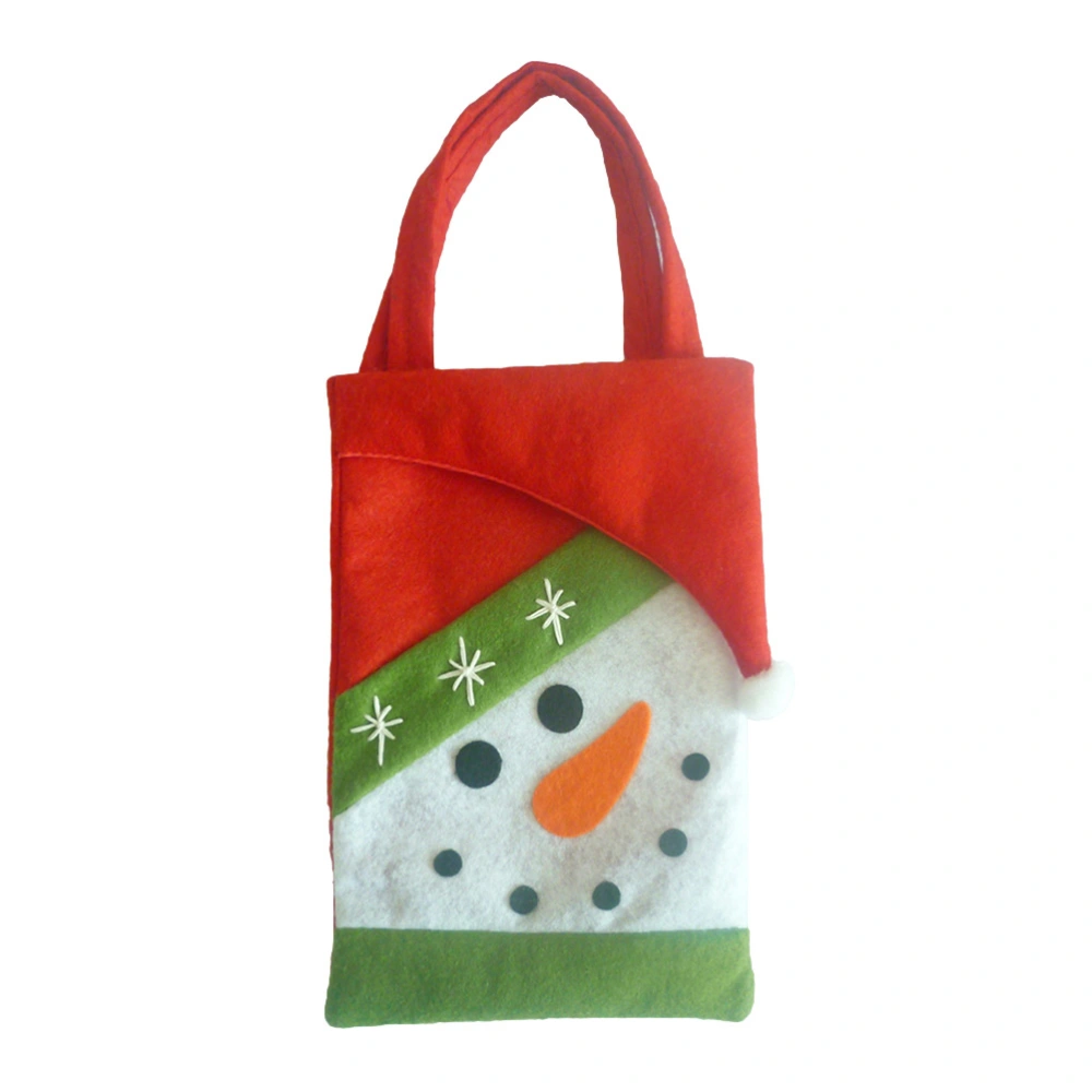 Kids Candy Bags Portable Christmas Handbag Gift Bag with Handle Christmas Party Favor (Snowman)