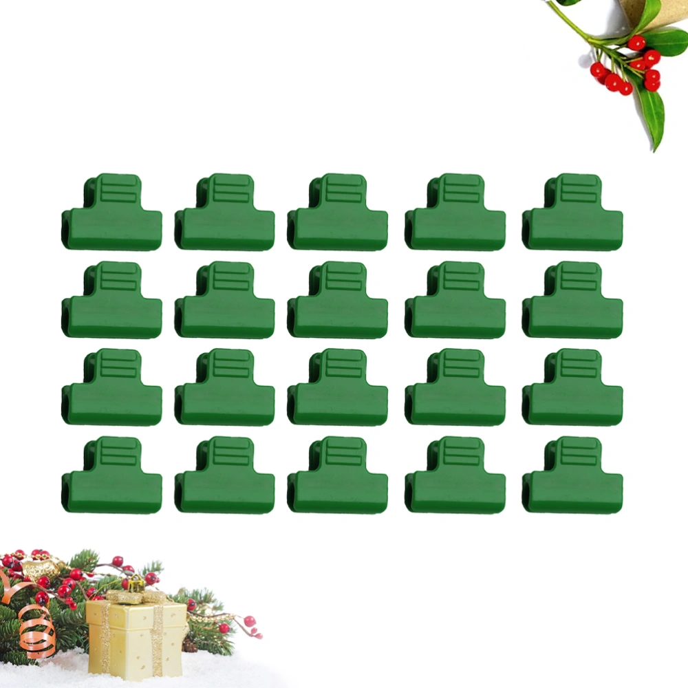 20PCS Plastic Greenhouse Snap Film Buckle Clamp for Pipes Greenhouses Row Covers Shelters Banner Frame (Green)