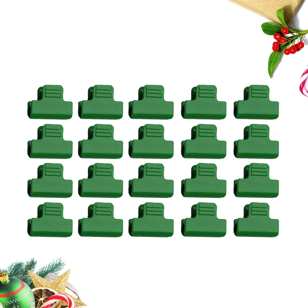 20PCS Plastic Greenhouse Snap Film Buckle Clamp for Pipes Greenhouses Row Covers Shelters Banner Frame (Green)