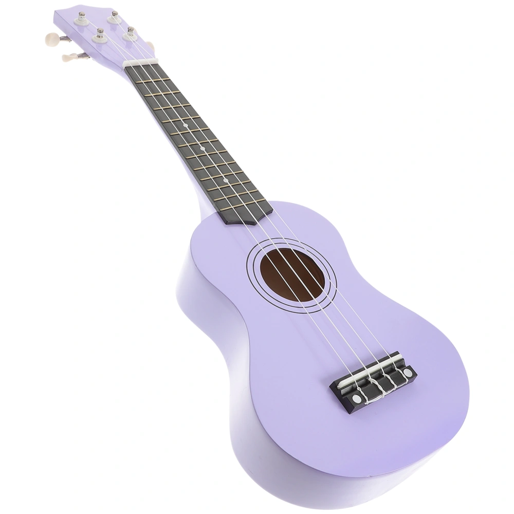 21 Inches Ukulele Guitar Toy Wooden Ukulele Guitar Toy Funny Solid Wood Musical Instruments Model Toy Early Educational Guitar Toy (Purple)