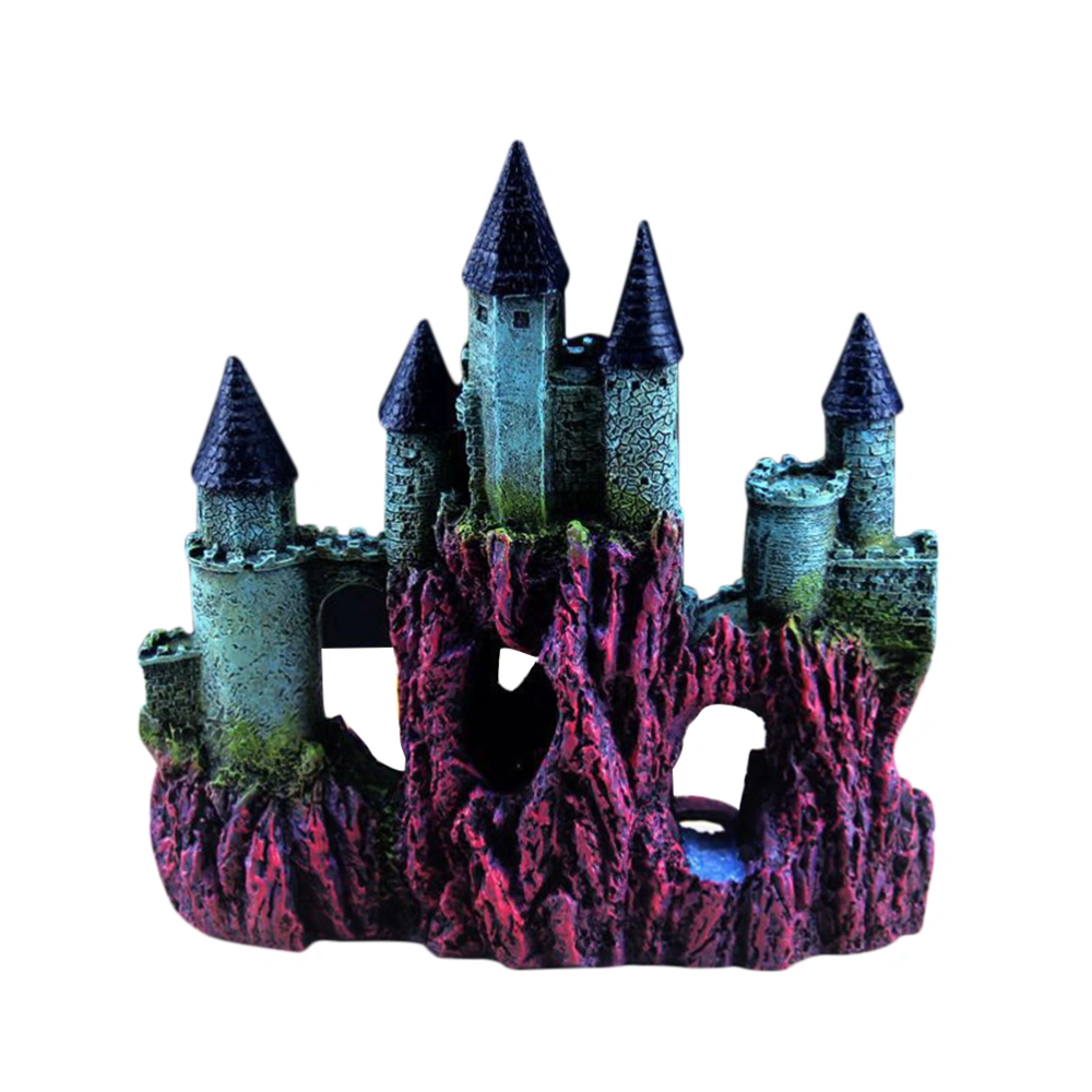 Aquarium Landscaping Castle Fish Hide Cave Simulation Castle Ornament Fish Tank Decoration RQ139B