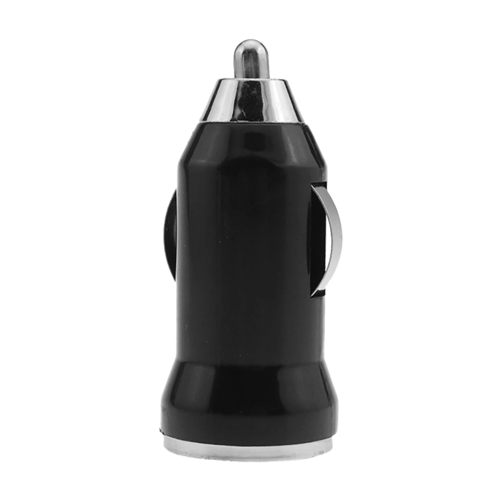 Bullet Head Single USB Car Charger Fast Charge for Mobile Phone Universal Power Charging Adapter (Black)