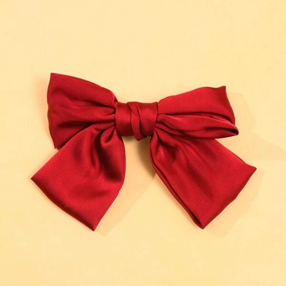 2PCS Large Bowknot Hair Clip Fashion Hair Pin Adorable Barrette Bobby Pin Hair Jewelry for Party Women Ladies (Red)