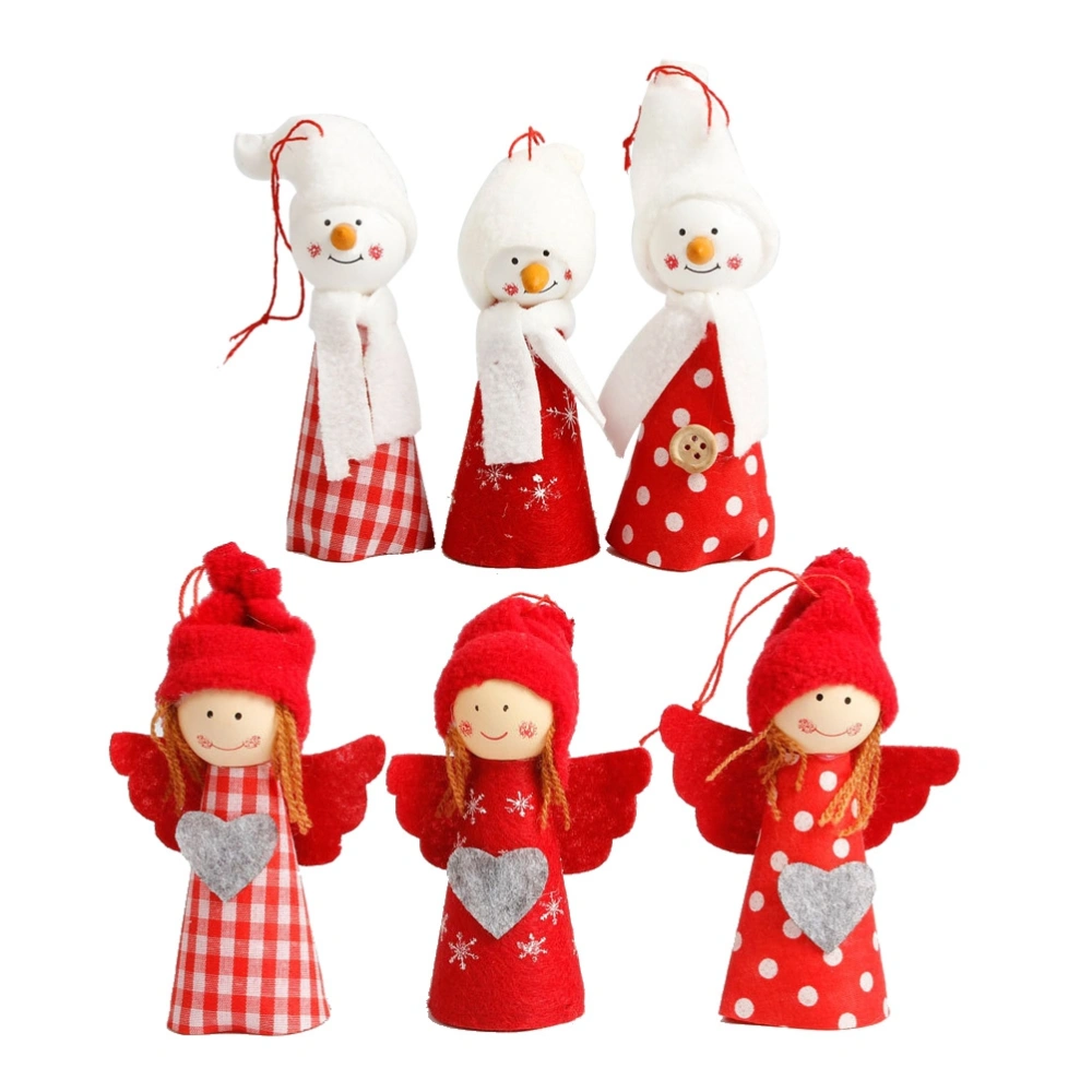 Christmas Angel Cloth Pendants Christmas Doll Ornaments Xmas Tree Window Fireplace Hanging Decorations Party Favors Supplies