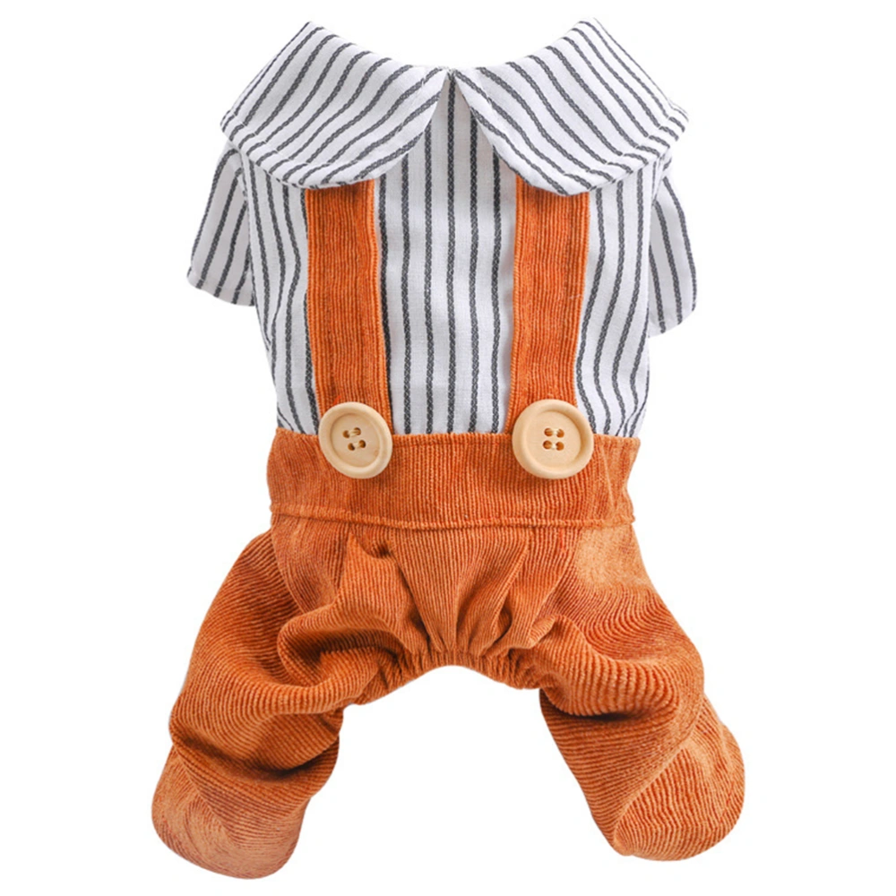 Lovely Funny Striped Pet Dog Costumes Clothes Pet Warm Outfits Clothes Overalls