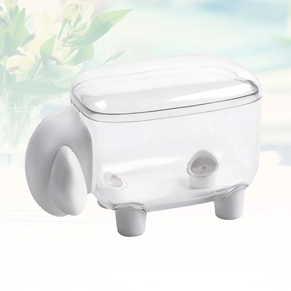 Animal Toothpick Box Creative Funny Acrylic Storage Holder Cosmetic Cotton Holder for Dining Room Bedroom Livingroom (White)