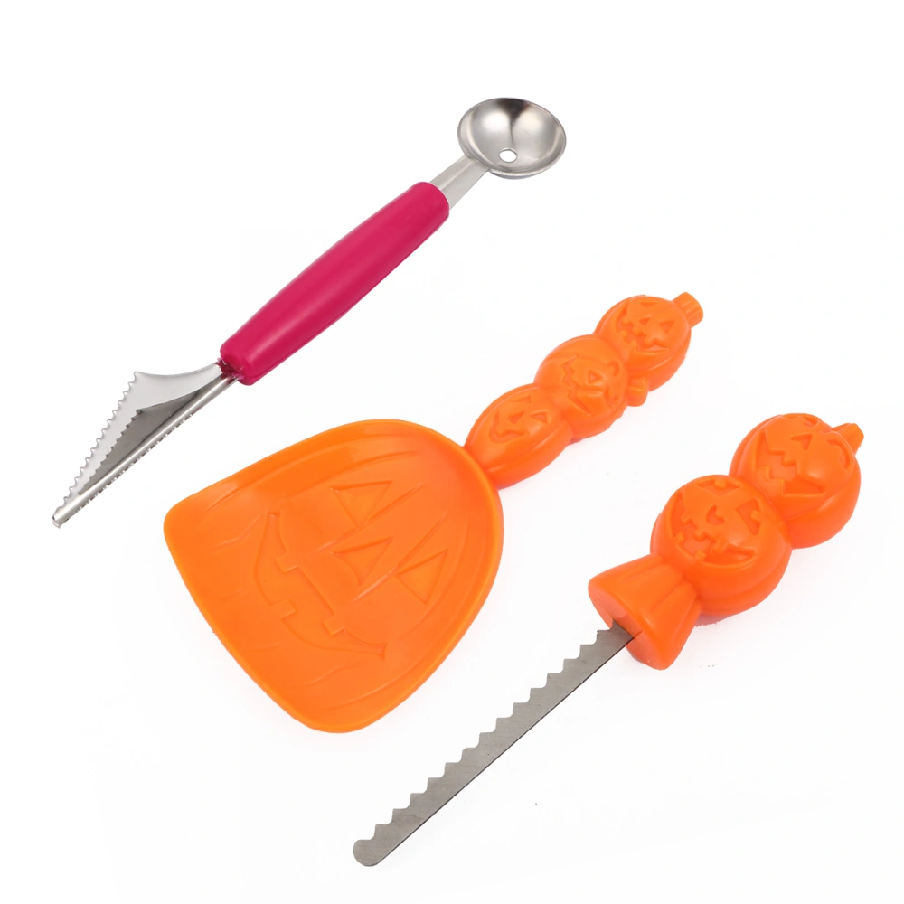 3Pcs Halloween Pumpkin DIY Carving Cutter Metal Carving Tools (Random Color)