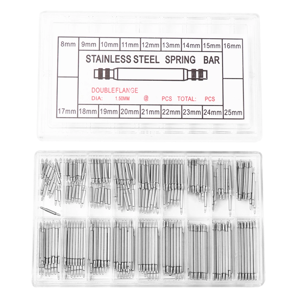 1 Set of  Durable Watch Repair Kit Watch Kit Bag Watch Strap Band Spring Bar Link Pin Remover Tool Repair Tools for Home Watchmaker (8MM-25MM Silver)