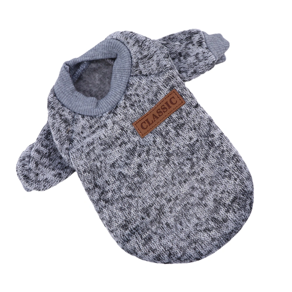 Pet Dog Knitwear Sweater Puppy Cat Winter Warm Clothes Knitted  Clothing for Pets - Size L(Grey White)