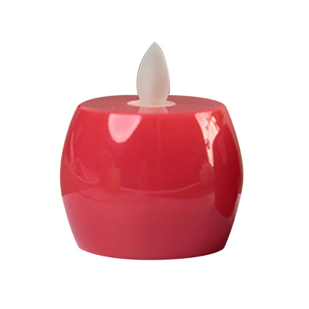 LED Simulation Apple Candle Lights Electronic Waving Flame Tealight Romantic Party Decor for Bar Home Cafe(Red)