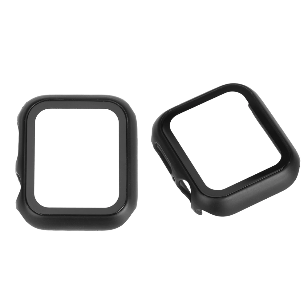 Clear Screen PC Shell Watch Case Protective Watch Cover Frame Compatible for Apple Watch - Size 38MM (Black)