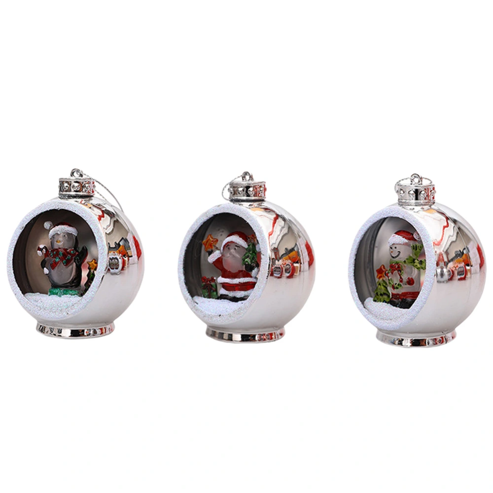 3pcs Christmas Hanging Lights Hollow Balls Party Balls Lamps (Random Pattern)