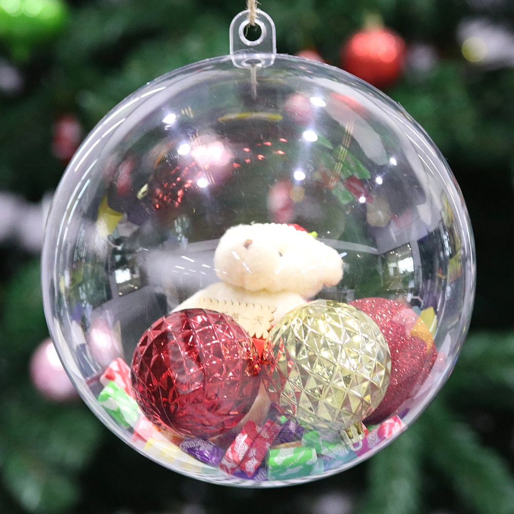 20cm Clear Plastic Acrylic Bath Bomb Mold Shells Molding Balls Fillable Christmas Tree Ornaments DIY Bath Bomb Molds