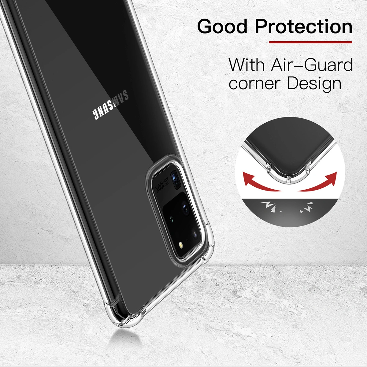 Phone Case with Anti-Fall Corner Pad Phone Shell Anti-Scratches Phone Cover Shockproof Shell Compatible for Galaxy S20 Ultra
