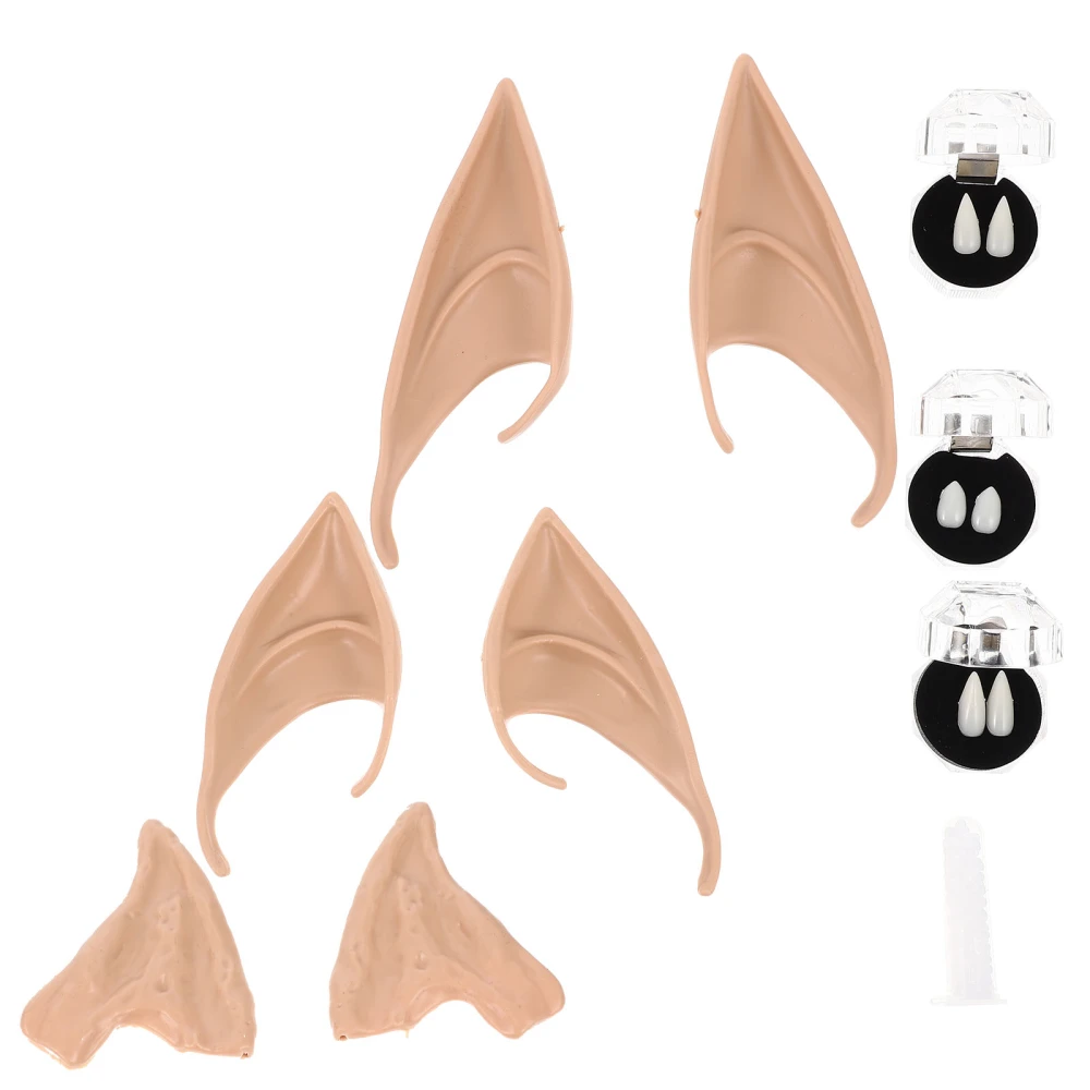 1 Set Elf Ears Fairy Ears Vampires Teeth Halloween Cosplay Costume Accessories