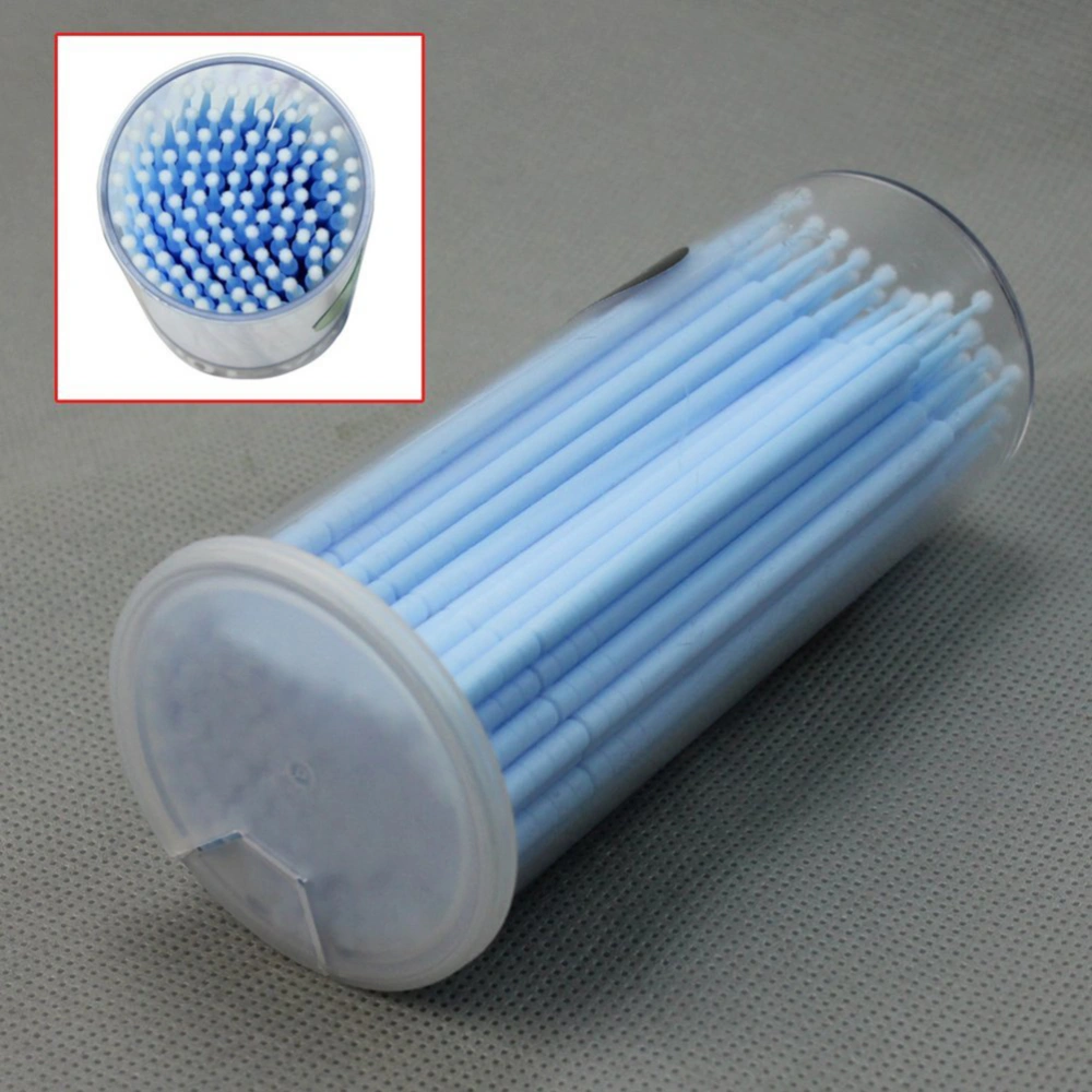 100Pcs Disposable Eyelash Extension Micro Brush Applicators Mascara (Blue)