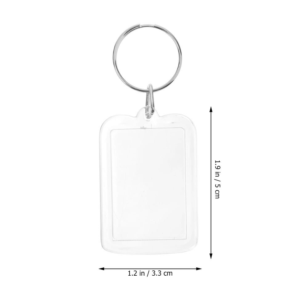 10pcs Blank Insert Photo Picture Frame Split Ring Keychain 5*3.3cm