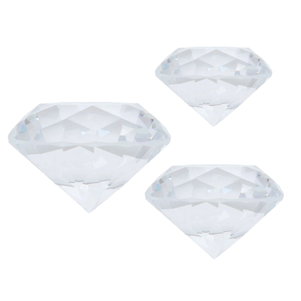 3 Pcs Diamond-shaped Model Adorns Diamond Decorative Desktop Display Props