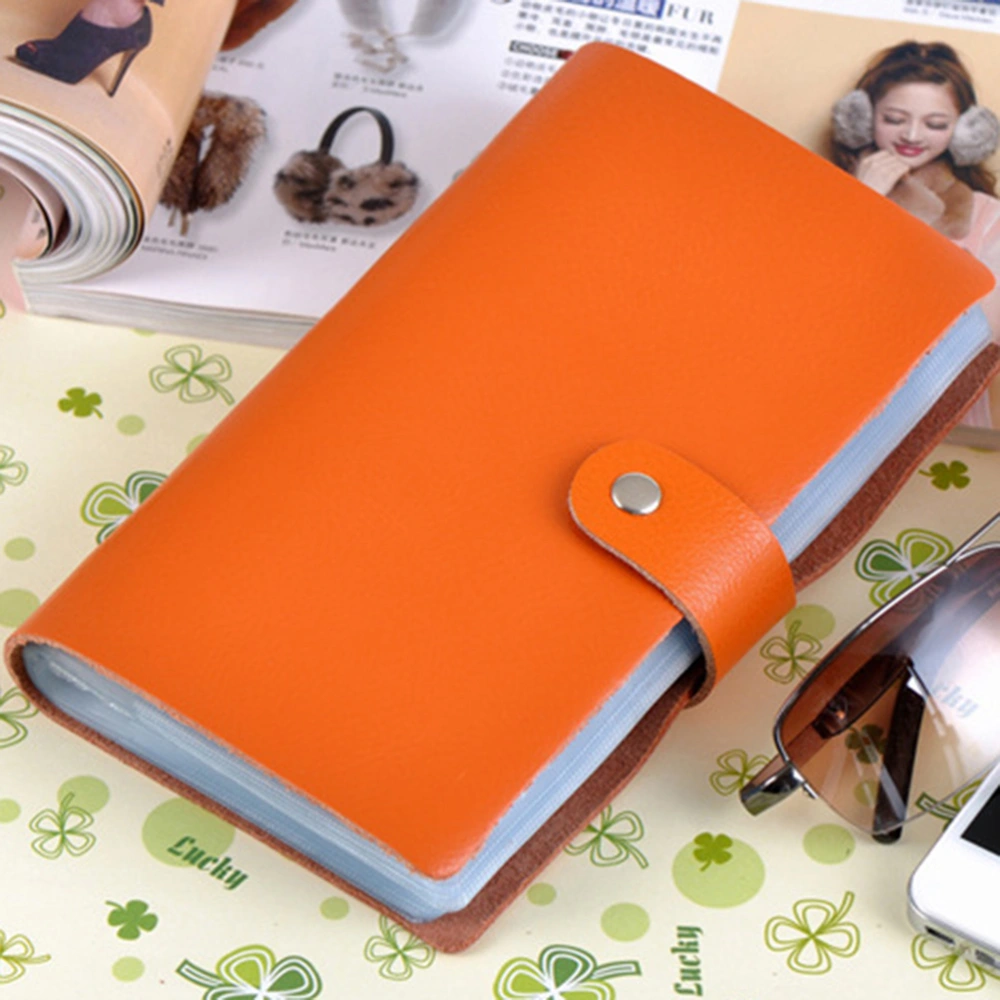 1Pc Multi-functional Casual Passport Holder Large Capacity Holder Pouch Passport Organizer Travel Wallet (Orange)