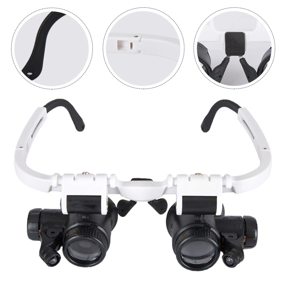 1Pc Head-mounted LED Light Interchangeable Lens Magnifying Glass White Black