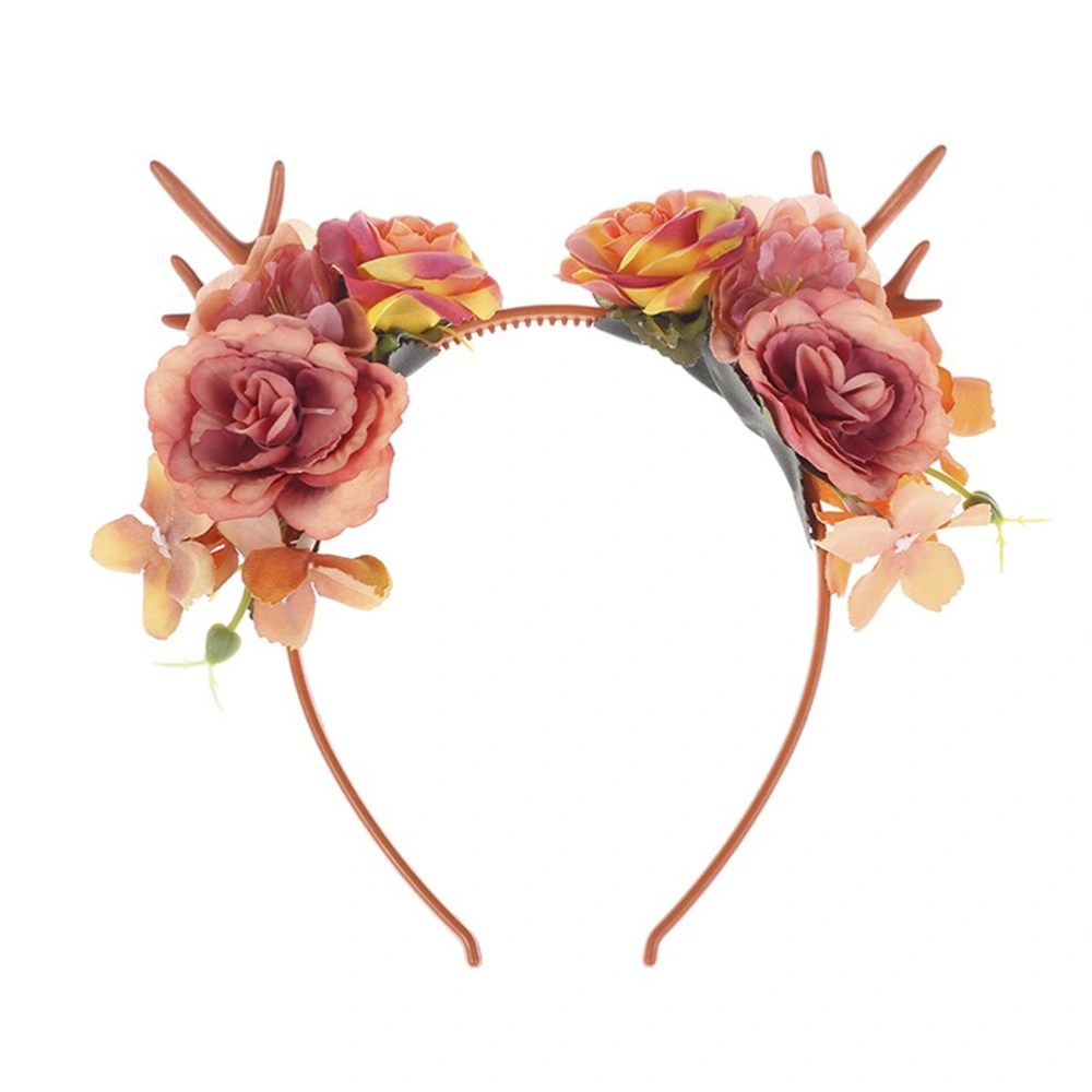 3pcs Artificial Flower Hair Bridal Headband Flower Headdress Wedding Hair Holiday Beach Party Hair Decor