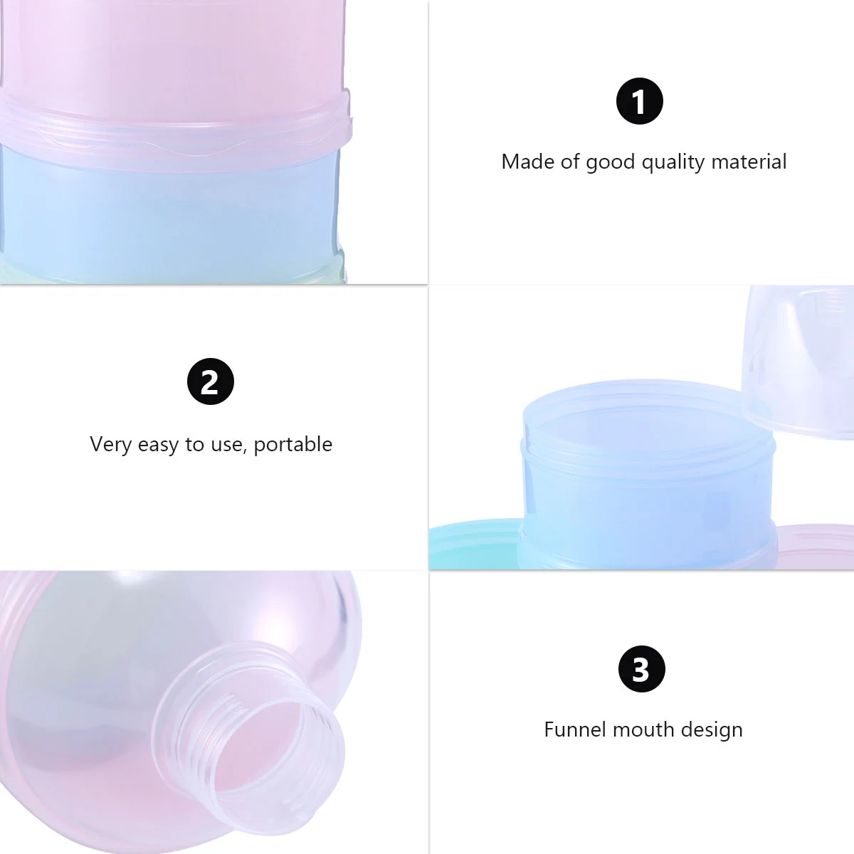 Milk Powder Box Baby Milk Powder Subpackage Box Portable Baby Milk Powder Separate Boxes (Colorful, Four-Layer Style)