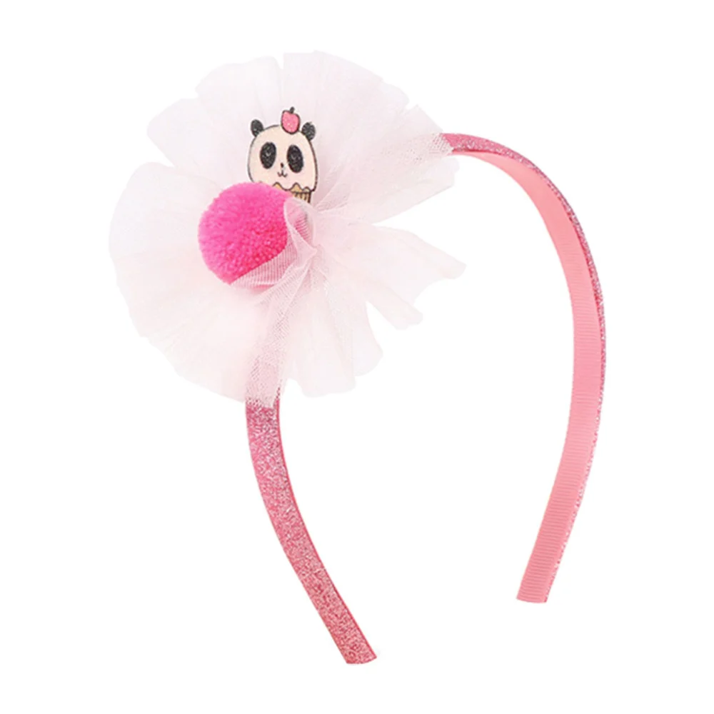 2pcs Fashion Gauze Headdress Cartoon Flamingo Panda Hair Kids Hair Ornament (1# Flamingo, 3# Panda)