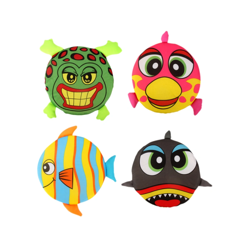 4 Pcs Cartoon Animal Flying Plates Sponge Fabric Flying Disks Outdoor Kids Educational Tool (Random Style)