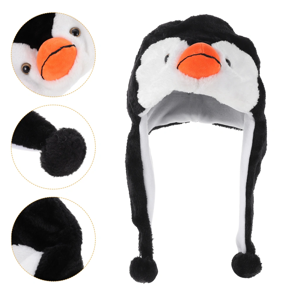 Elastic Animal Hat Adorable Winter Penguin Hat Plush Versatile Hat Winter Supply