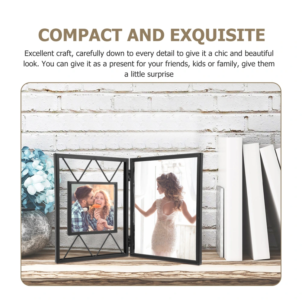 Iron Simple Style Photo Frame Iron Crafts Picture Holder for Desktop Home Use