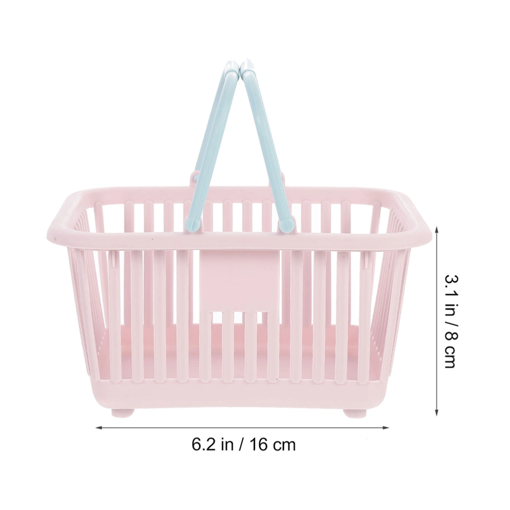 4Pcs Small Plastic Baskets with Handles Portable Shower Basket Home Storage Organizer Bin