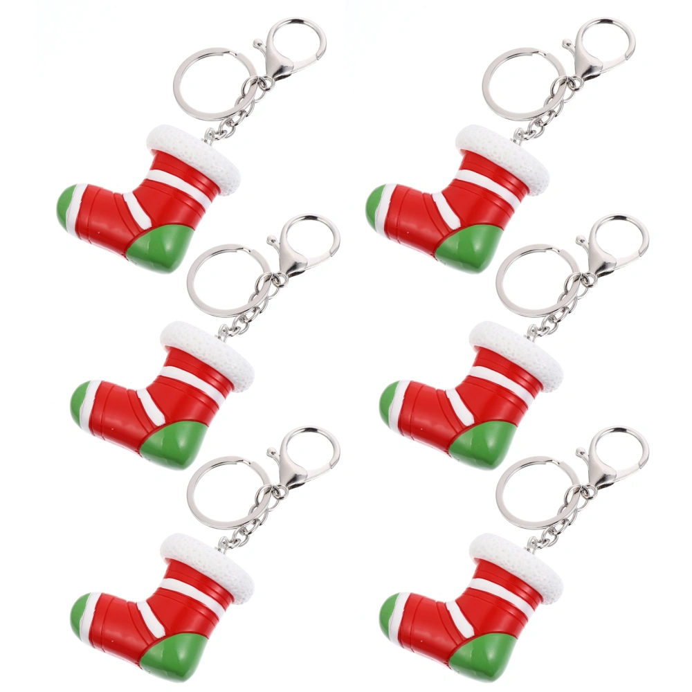 6Pcs Christmas Keychain Ornaments Creative Bags Hanging Pendants Key Chains