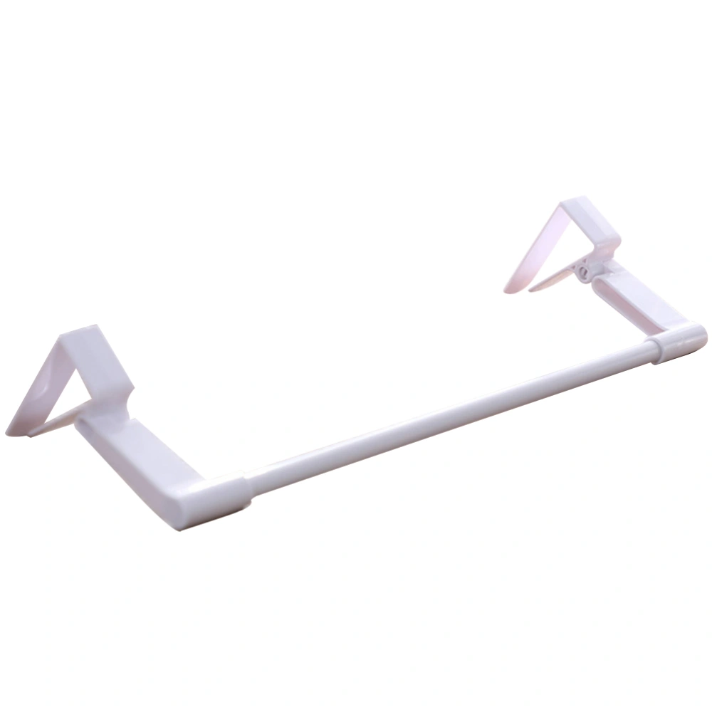 PP Plastic Towel Hanger Multifunctional Nail-free Seamless Hanger Kitchen Bathroom Ceiling Buckle Towel Hanging Rack (White)