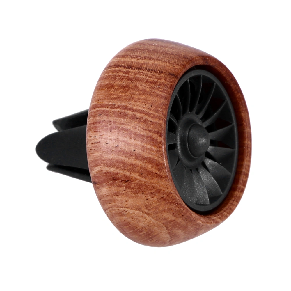 Car Propellar Fan Shape Aromatherapy Diffuser Wooden Air Purifier Air Freshener Vent Clip-on Air Force 3 (Brown)