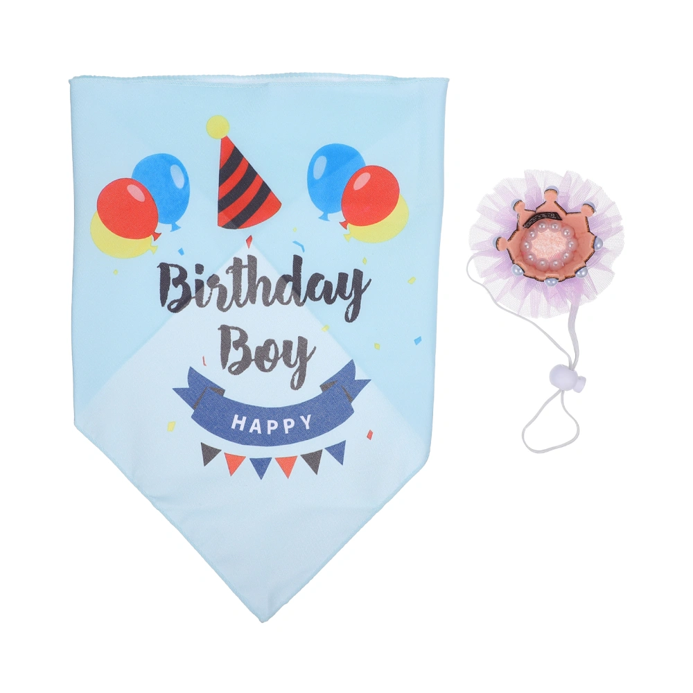 1 set of Pet Birthday Party Bib Cat Hat Bib Decoration Photography Props