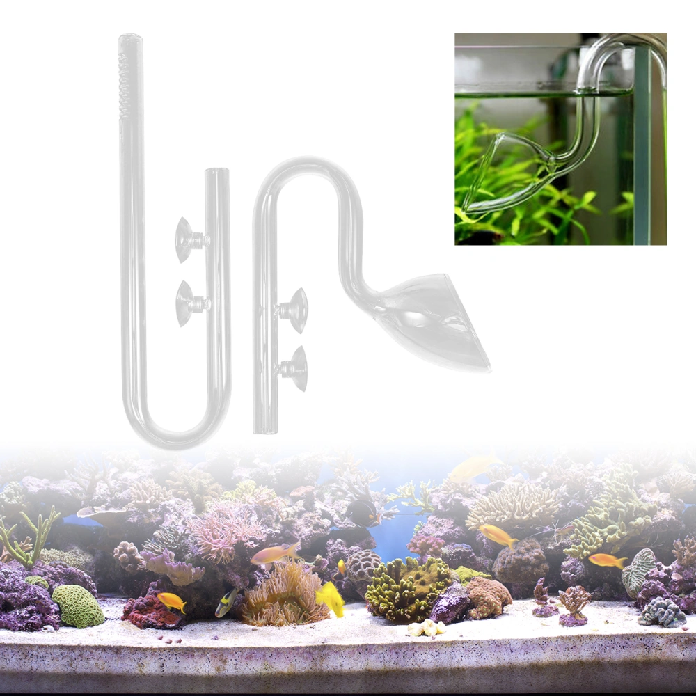 Glass Aquarium Fish Tank Water Siphon Pump Pipe Oxygen Aeration Pipe (17J)