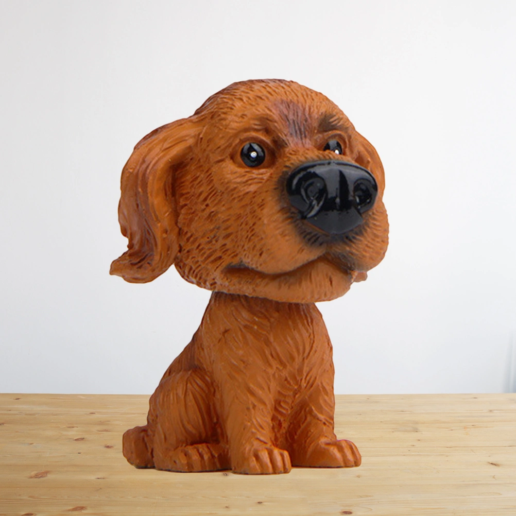 Resin Car Ornaments Interior Accessories Nodding Coffee Big Head Dog Lovely Puppy Sitting Posture Shakes Head Dog Decorations