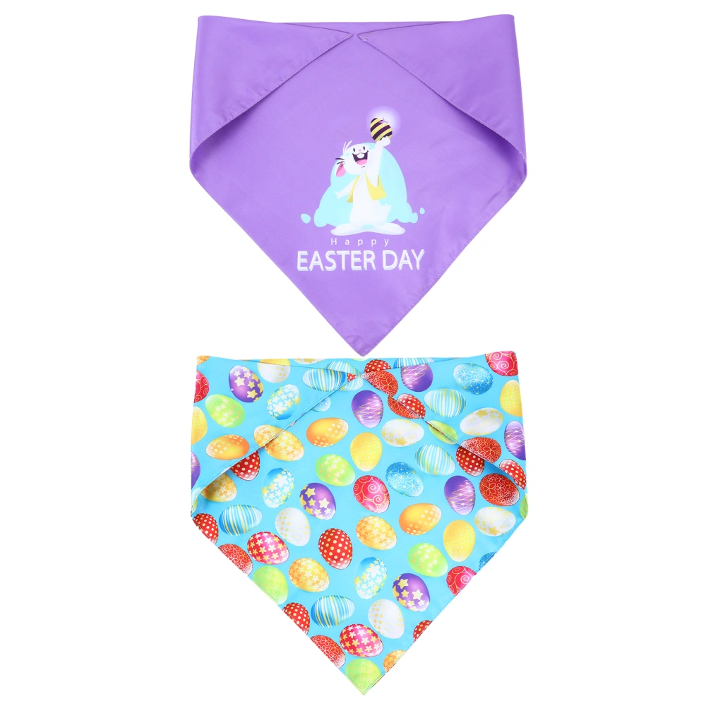 2pcs Triangular Easter Collars Bibs Pet Supplies Easter Saliva Collars