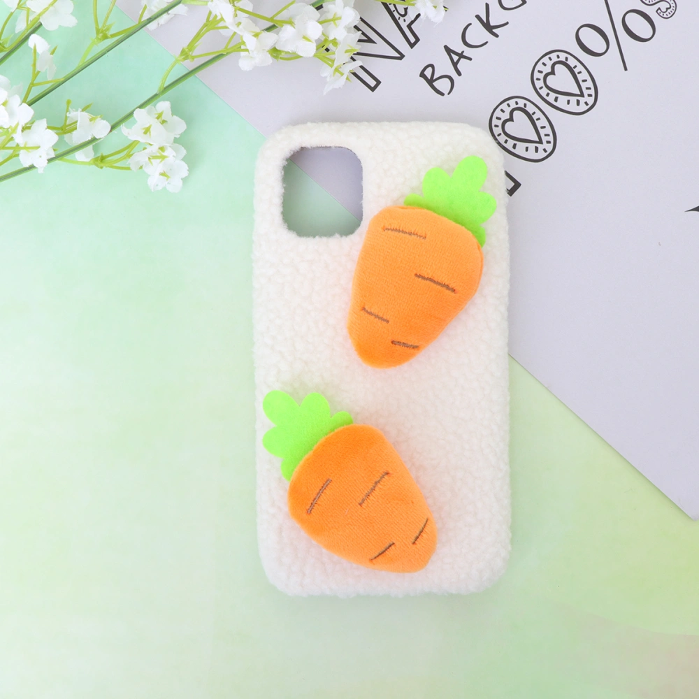 1Pcs Lovely Carrot Shaped Phone Cover Winter Autumn Plush Phone Case Compatible for iPhone 11