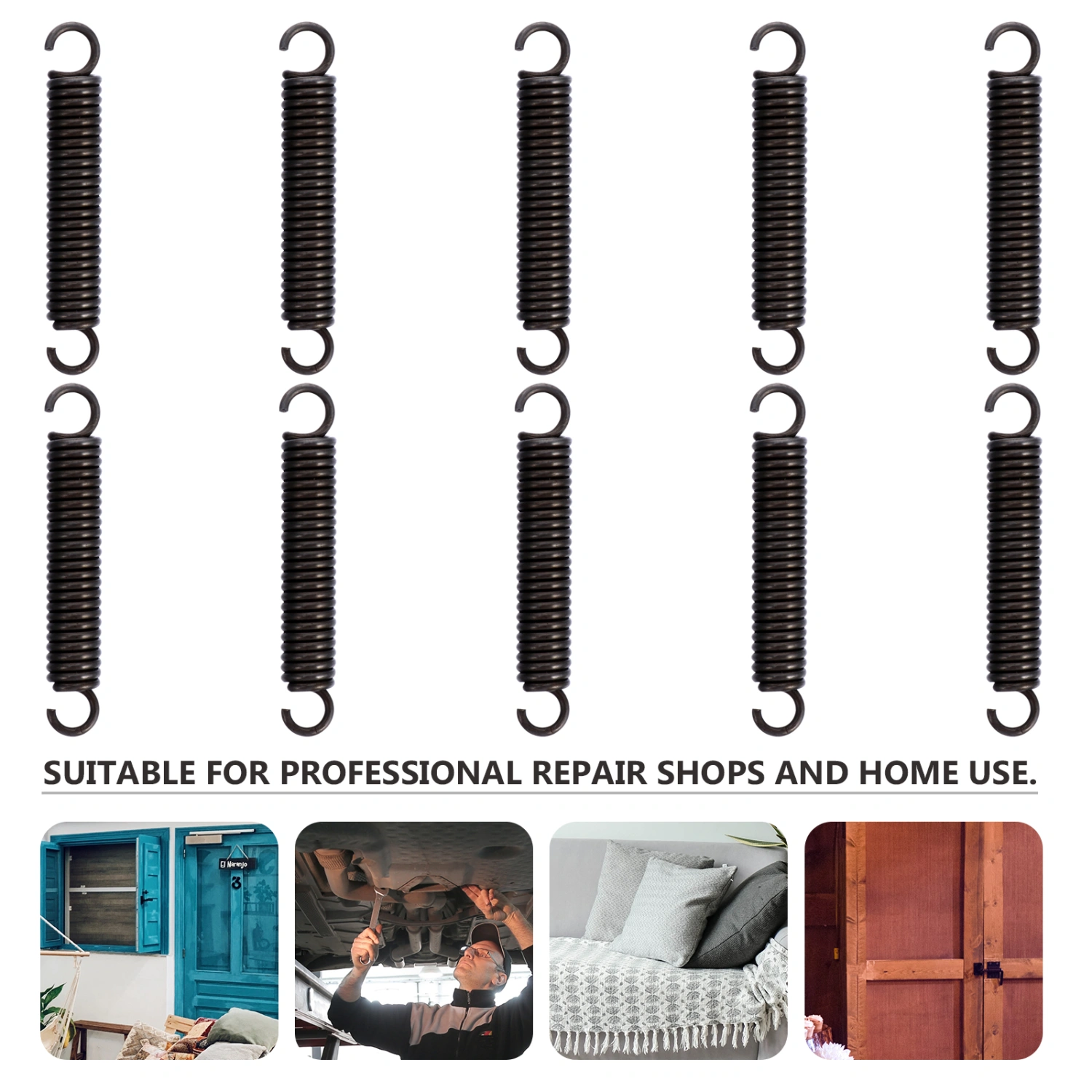 10 Pcs Durable Springs Dual Hook Tension Springs Extended Compressed Springs