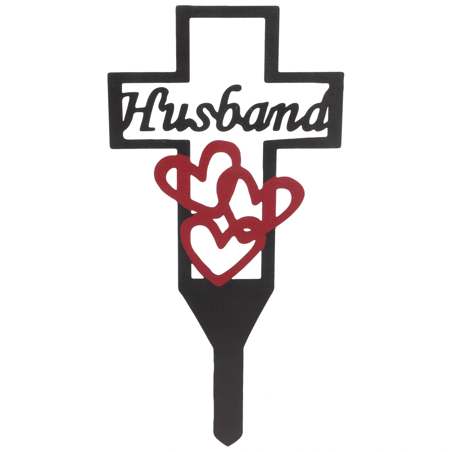 Metal Cross Garden Stake Grave Cemetery Decoration Cemetery Memorial Cross Stake for Husband