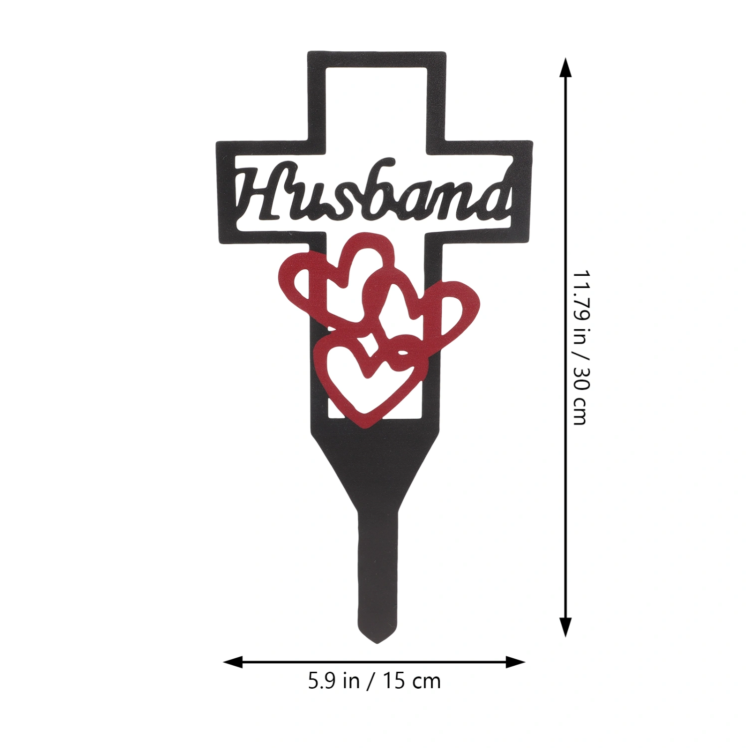 Metal Cross Garden Stake Grave Cemetery Decoration Cemetery Memorial Cross Stake for Husband