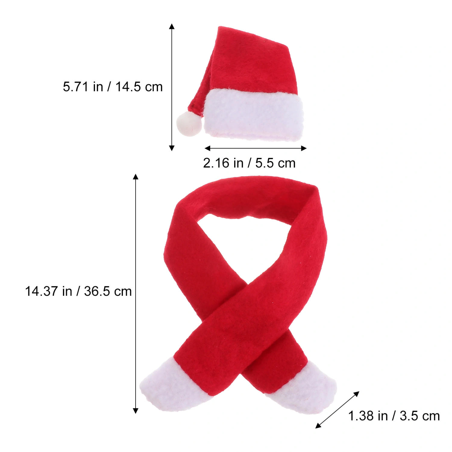 6 Set Christmas Hat and Scarf Wine Bottle Cover Set Lovely Bottles Red Covers Xmas Eve Dinner Table Decor for Home Hotel Party (Hat Scarf )