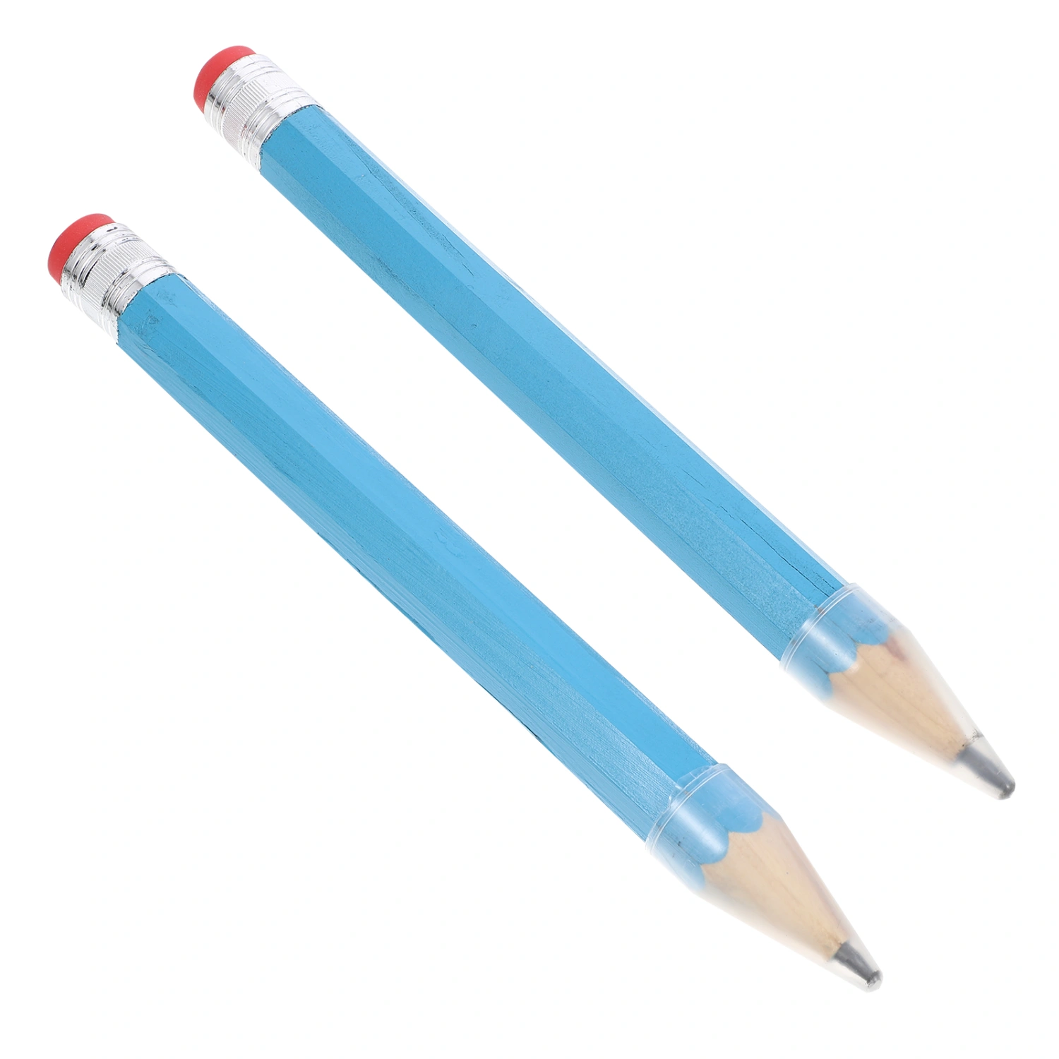 2pcs 35cm Wooden Pencil Large Drawing Writing Painting Mark Pencil Stationery Props (Blue)