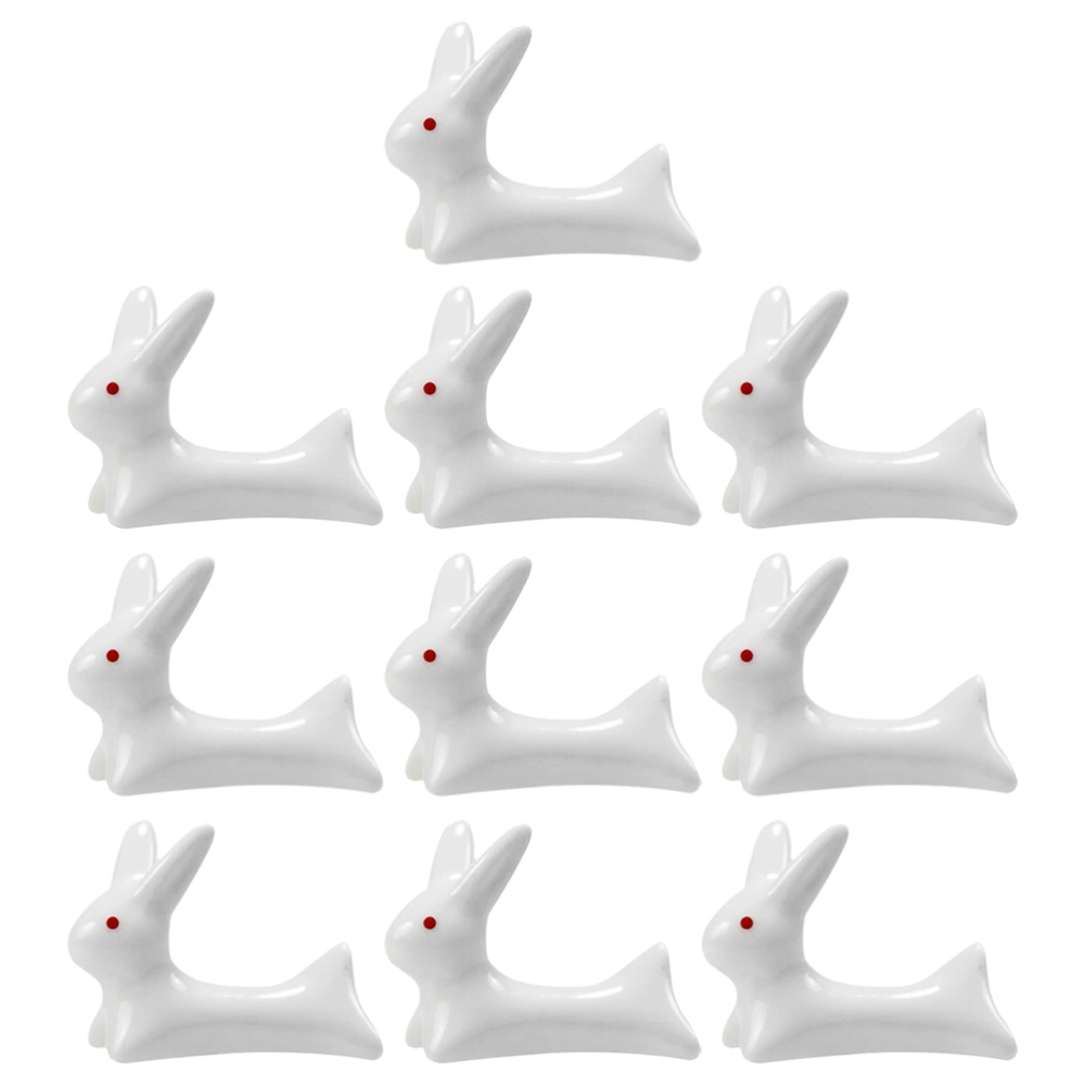 10pcs Cartoon Ceramic Bunny Dining Chopsticks Holders Calligraphy Pen Holders