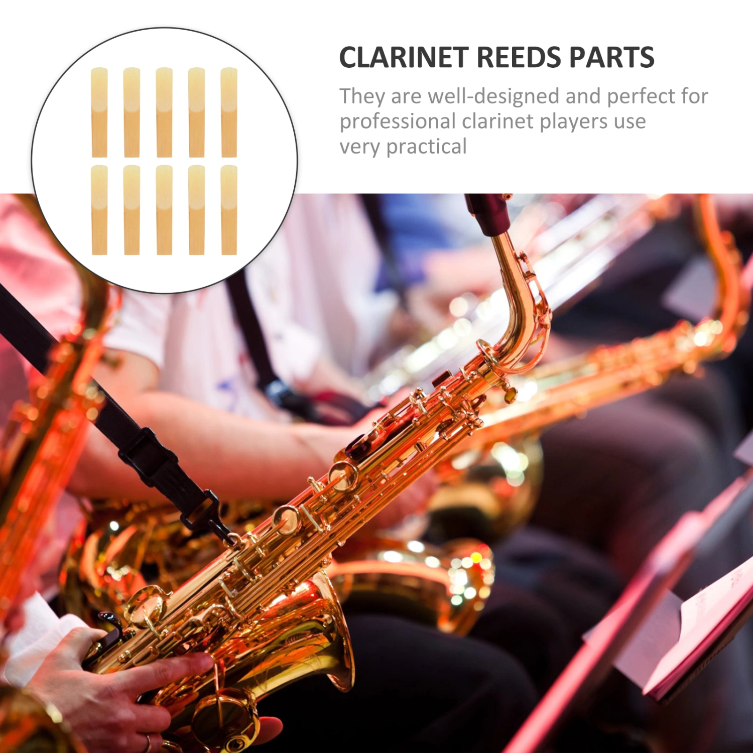 10PCS Thinner Clarinet Reeds Clarinet Instrument Parts Clarinet Accessories