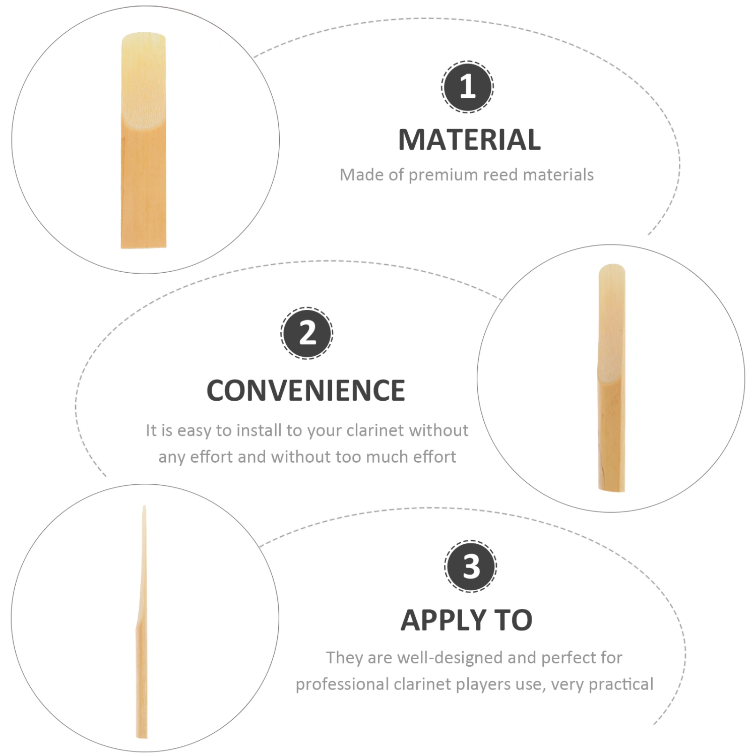 10PCS Thinner Clarinet Reeds Clarinet Instrument Parts Clarinet Accessories