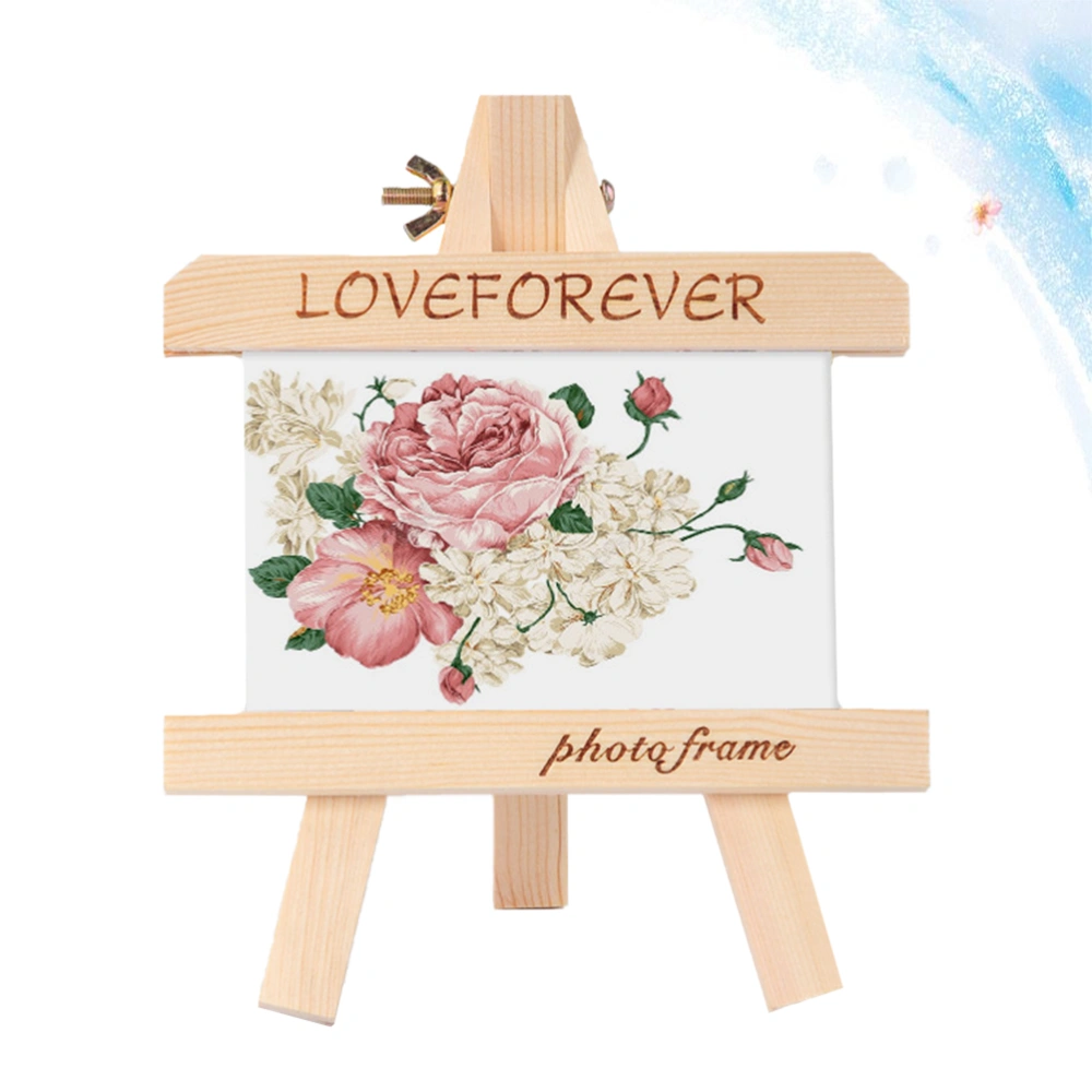 7 Inch DIY Tripod Phote Frame Thicken Wooden Easel Style Photo Frame Decor for Home Hotel Store