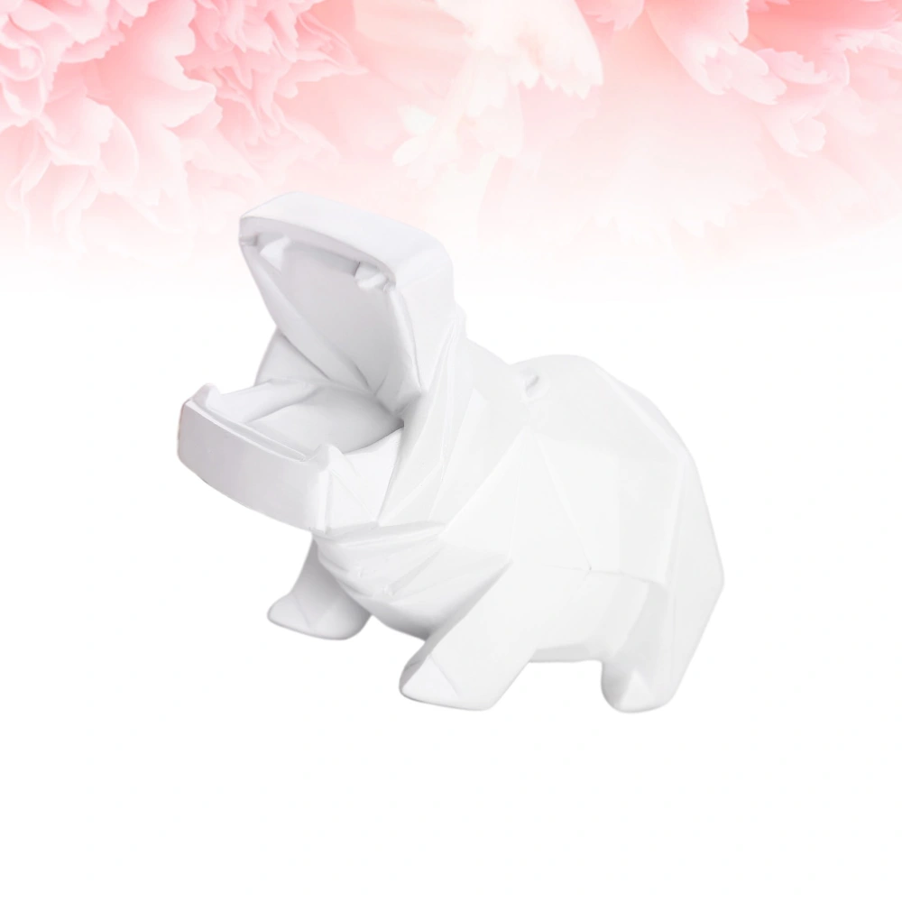 Hippo Shaped Saving Pot Decorative Money Box Desktop Ornament Creative Household Adornment White