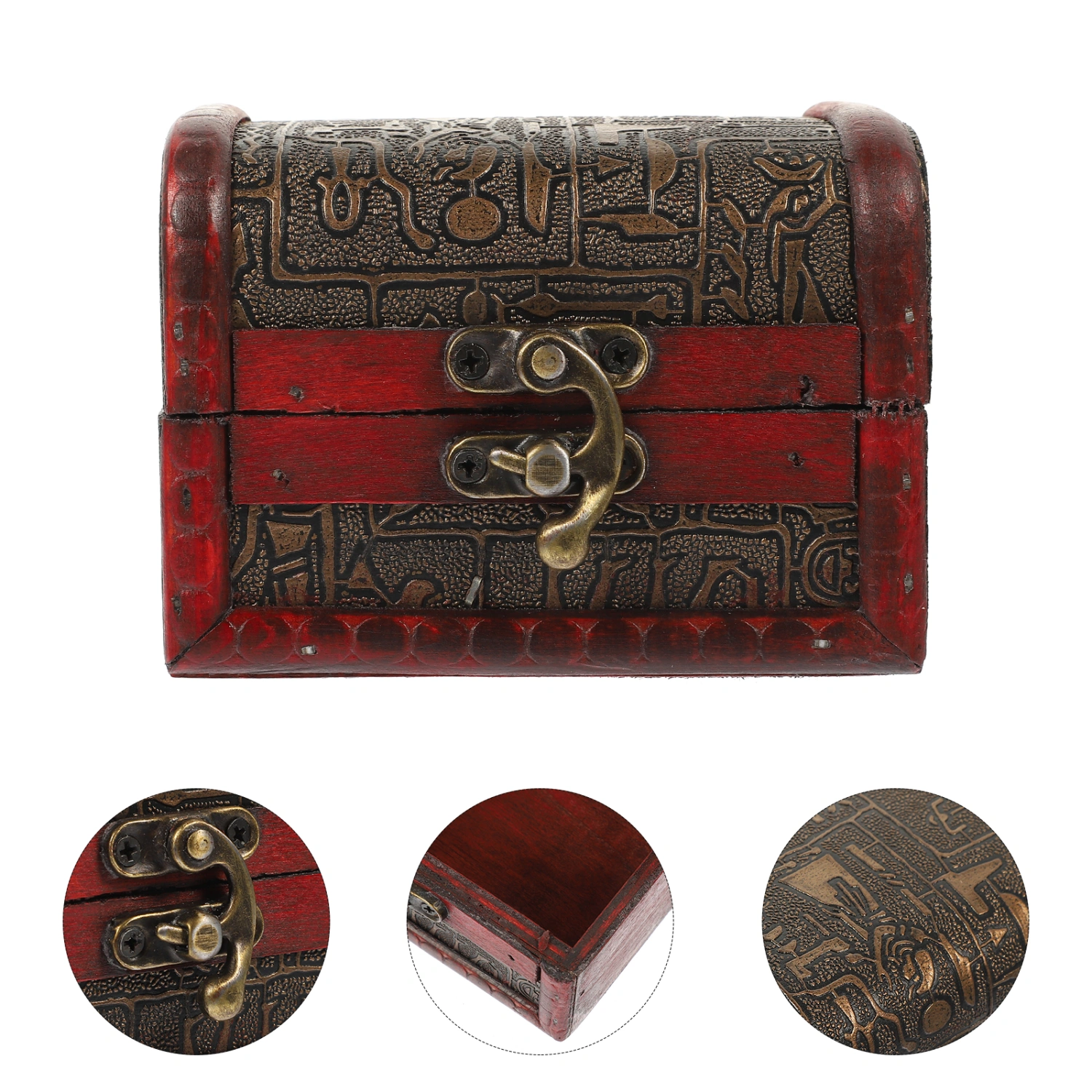 2Pcs Vintage Small Treasure Chest Antique Style Jewelry Organizer Storage Box